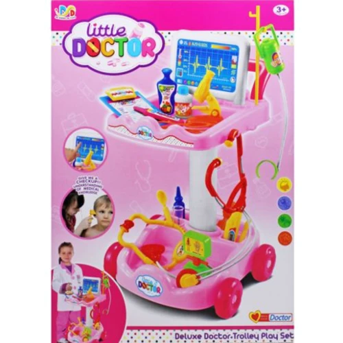 Докторский набор с тележкой DE SHENG DA TOYS "Little Doctor" (розовый) (606-1/5)
