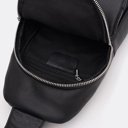 Мужская сумка-слинг Ricco Grande черная (K16040a-black): Фактура Матовая, Гладкая