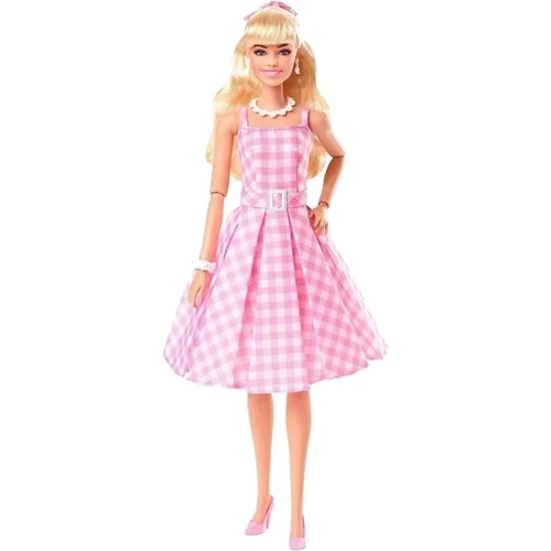 Коллекционная кукла Barbie The Movie Perfect Day Марго Робби в клетчатом платье (HPJ96): Высота, см 28