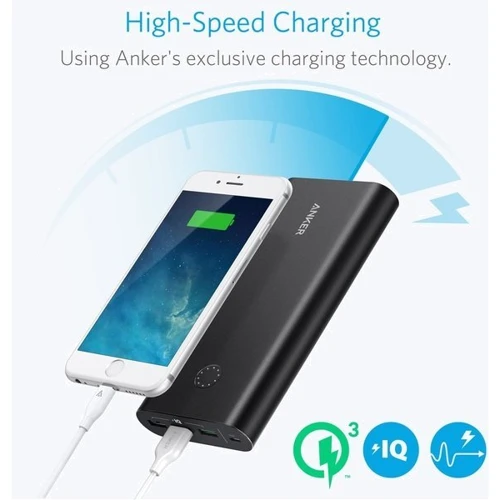 Зовнішній акумулятор ANKER Power Bank PowerCore+ 26800mAh QC3.0 Black (A1374H11): Кількість USB 3