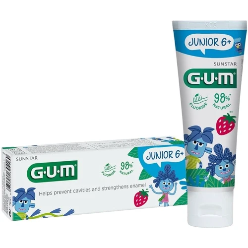 GUM Junior Strawberry Зубная паста-гель 50 ml: Назначение От зубного налета, Очищение