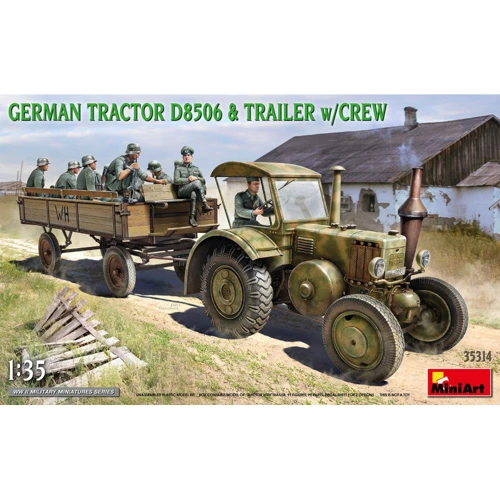 Немецкий трактор MINIART D8506 с прицепом и экипажем