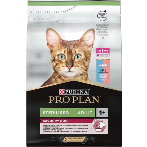 

Сухой корм Pro Plan Sterilised Duo для стерилизованных кошек с треской и форелью 3кг (7613036732550)