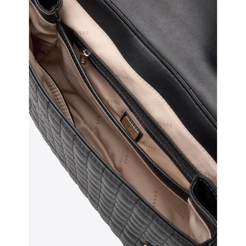 Женская сумка через плечо Guess Matrix Shoulder Bag черная (HWVG7740200-BLA): Фактура Стеганая, Гладкая, Матовая