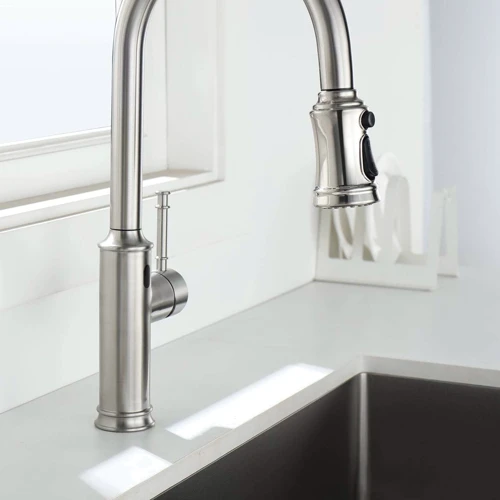 Смеситель для кухни Lefton Automatic Sensor & Pull-Down Kitchen Faucet - KF2210 Brushed Nickel: Тип излива выдвигающийся излив