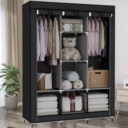 Шкаф Stenson тканевый раскладной 130х45х175 см черный (R93320 black) фото 2