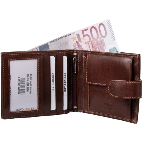Мужское портмоне DNK Leather коричневое (DNKN01L-NL-brown): Страна производитель Польша