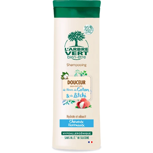 L’Аrbre Vert Шампунь смягчающий с экстрактами личи и цветов хлопка 250 ml