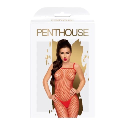 Бодистокинг Penthouse fishnet BODY SEARCH, красный, XL