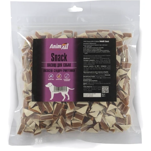 Лакомство AnimAll Snack 99531 лососевые сендвич-треугольники для собак 500 г (151746)