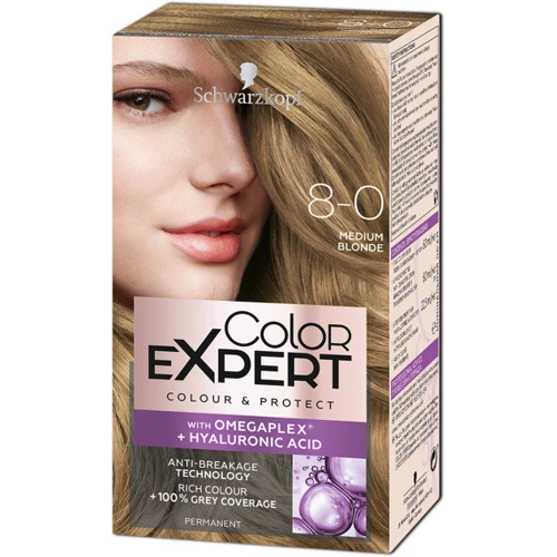Color Expert Стойкая крем-краска с гиалуроновой кислотой 8-0 Натуральный Русый 142.5 ml
