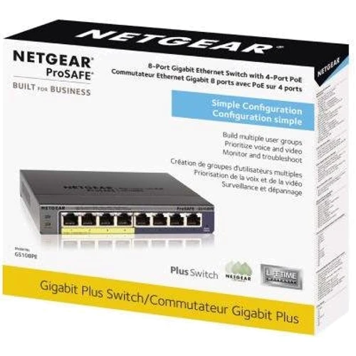 Сетевой коммутатор Netgear GS108PE (GS108PE-300EUS): Тип Коммутатор управляемый