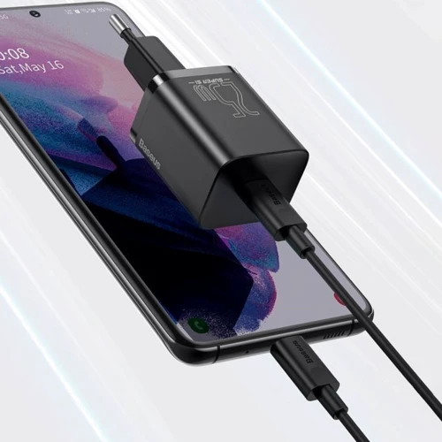 Зарядное устройство Baseus USB-C Wall Charger Super Si 25W Black with Cable USB-C to USB-C (TZCCSUP-L01) фото 6