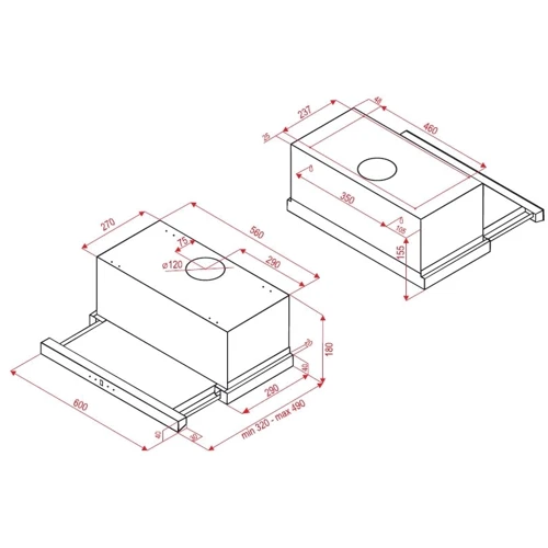 Вытяжка Perfelli TLS 6632 W LED: Материал корпуса сталь