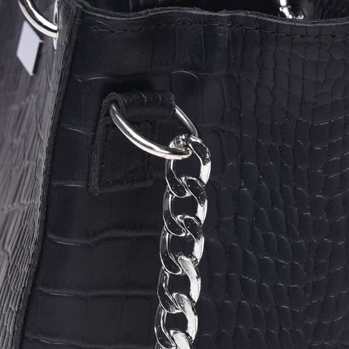 Женская сумка тоут Ricco Grande черная (1l797rep-black): Тип ручки На цепочке, Плечевой ремень, С двумя ручками, Короткая ручка