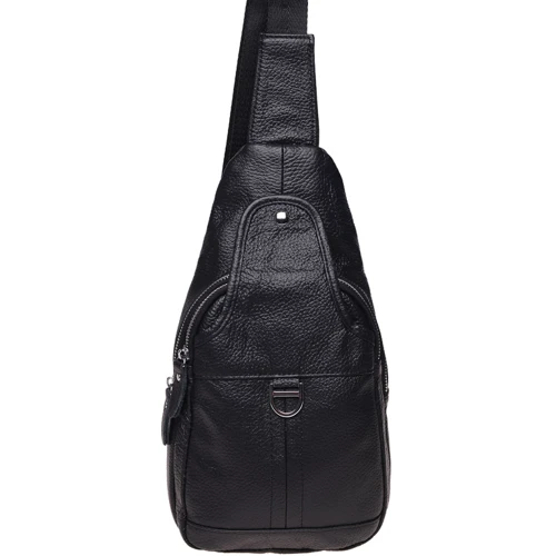 Чоловіча сумка-слінг Borsa Leather чорна (K1202-black)