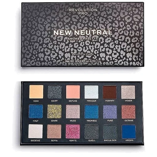 Makeup Revolution PRO New Neutrals Shadow Palette Smoked Тени для век Палетка 18 цветов 18 g