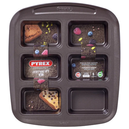 PYREX Asimetria мет.форма прямоуг.міні-cake 6шт (AS06BL0)