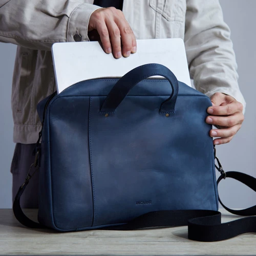 INCARNE Handmade Leather Laptop bag Bruno Blue для MacBook 13-14": Тип аксесуара сумка