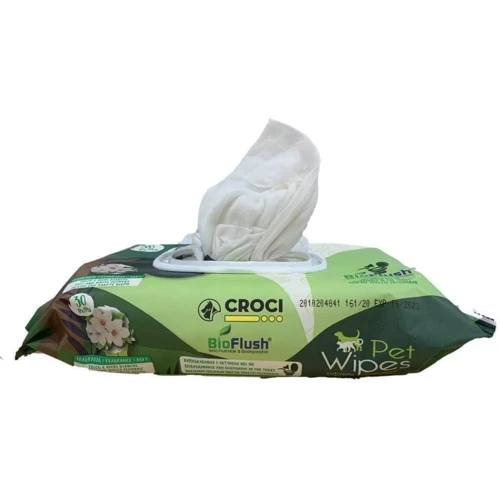 Салфетки Croci Eco Talk/Flowers гигиенические для собак с тальком и цветами 30шт / уп (C6052776) фото 3