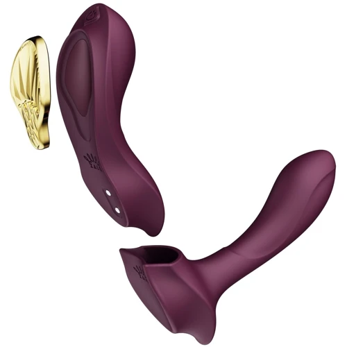 Смартвибратор в трусики Zalo - AYA Velvet Purple, насадка и пульт ДУ