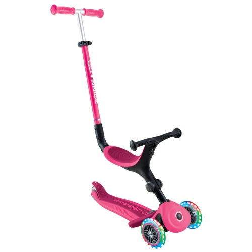 Самокат детский Globber серии GO UP Active Lights фисташково-розовый (744-110)