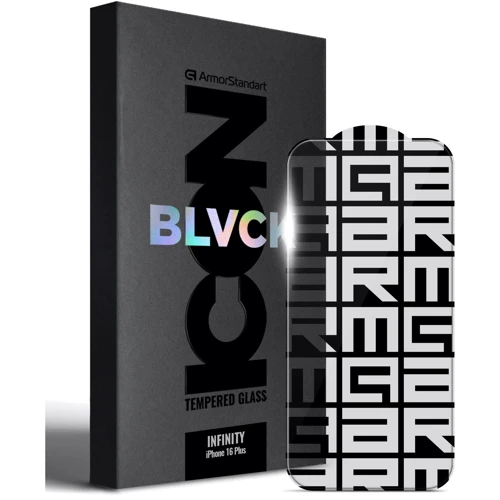 Захисне скло для iPhone ArmorStandart Infinity Black Icon 2.75D Clear for iPhone 16 Plus (ARM80300)