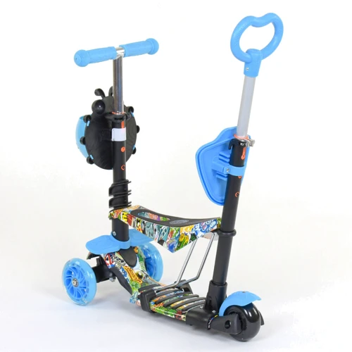 Дитячий самокат 5 в 1 Best Scooter Сонечко, блакитний (69750): Тип гальма ножной