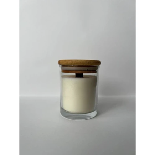 Свічка соєва в склянці Glowing fire, 10х6.5 см (прозора склянка)