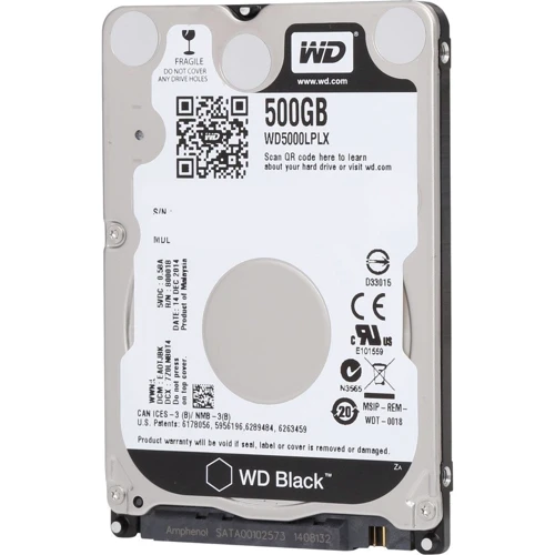 Внутрішній жорсткий диск WD Black 2.5" WD5000LPLX RB: Обсяг 500 ГБ