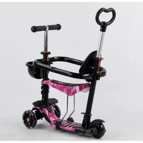 Детский самокат 5 в 1 Best Scooter S 5099 Черный с розовым: Тип колес литые