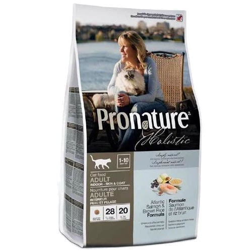 Сухой корм для взрослых котов Pronature Holistic Adult со вкусом атлантического лосося и коричневого риса 5.44 кг (65672552066)