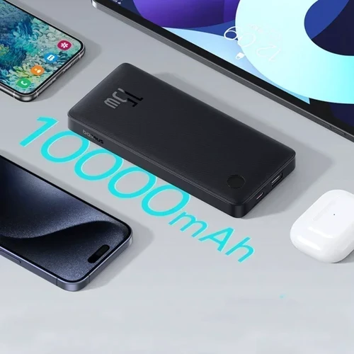 Внешний аккумулятор Baseus Power Bank 10000mAh Airpow Lite 15W Black (P10067500123-00): Емкость батареи, мАч 10000