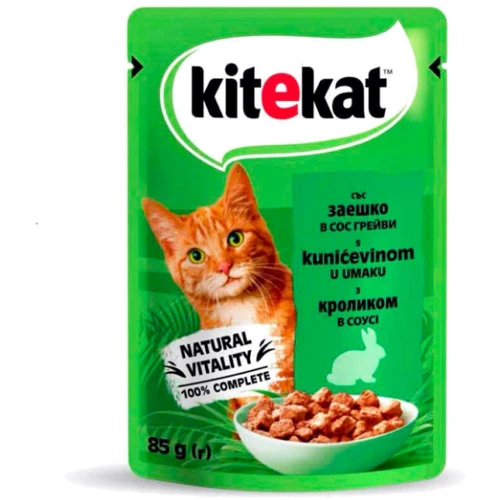 Вологий корм Kitekat для кішок з кроликом у соусі 28х85 г (5900951256660): Тип Влажный корм