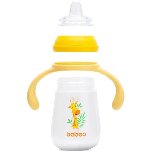Чашка непроливайка Baboo Safari с силиконовым носиком 260 мл желтая (8-120): Возраст с 6-ти месяцев