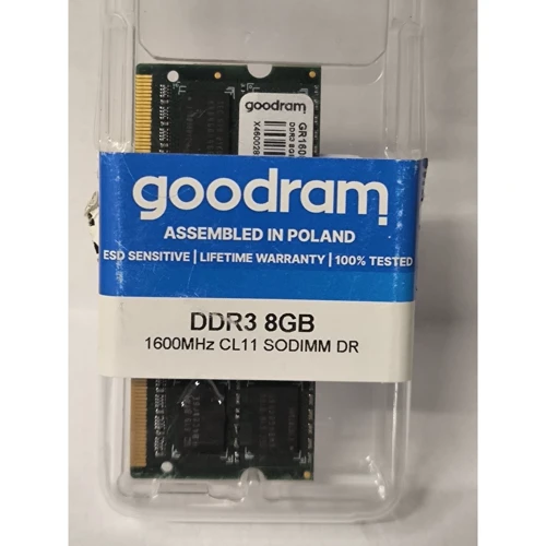 Goodram 8 GB SO-DIMM DDR3 1600 MHz (GR1600S364L11/8G) (Оперативна пам'ять для ноутбуків)(79006512)Stylus approved фото 3