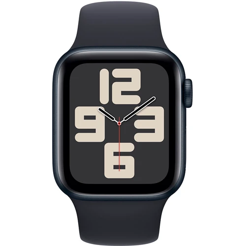 Apple Watch SE 2 2023 40mm GPS Midnight Aluminum Case with Midnight Sport Band - M/L (MR9Y3) UA: Материал фторэластомер черного цвета