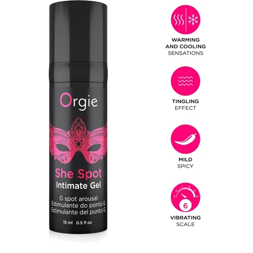 Гель для стимуляции точки G Orgie She Spot Intimate Gel, 15 мл, тепло-холод, эффект вибрации