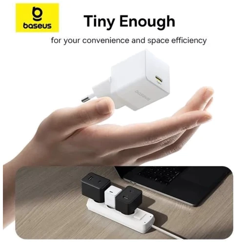 Зарядное устройство Baseus USB-C Wall Charger Palm 1C 20W with USB-C Cable White (P10111602213-01) фото 8