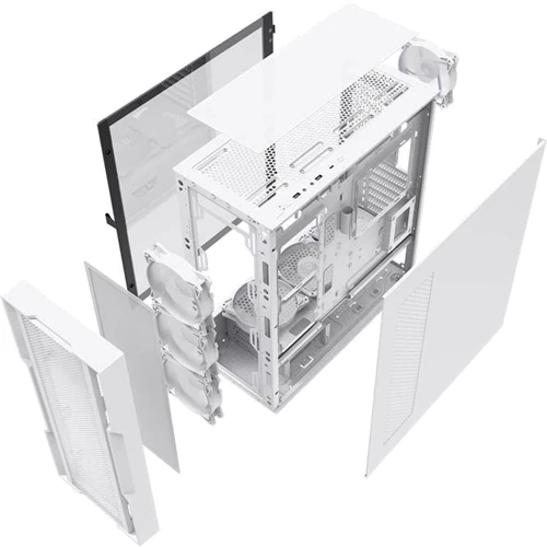 Корпус DarkFlash DK431 White: Материал передней панели пластик, сталь