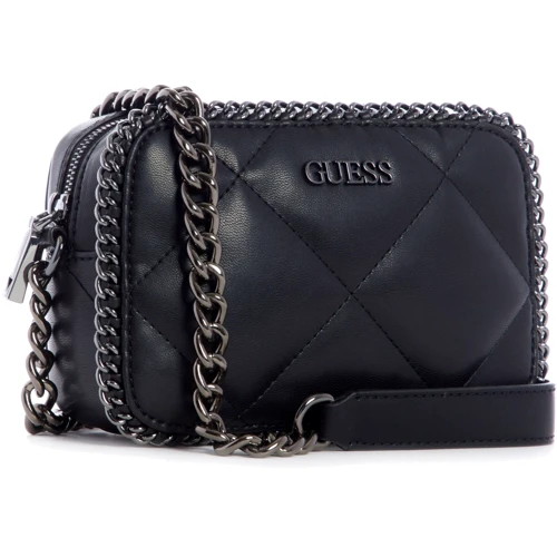 Женская сумка кросс боди Guess Khatia Camera Bag черная (HWQM8381140-BLA): Тип ручки На цепочке, Плечевой ремень, Без ручки