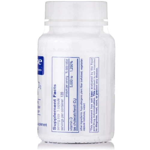 Pure Encapsulations Vitamin D3 5000 МЕ Витамин Д3 120 капсул: Тип Витамин D