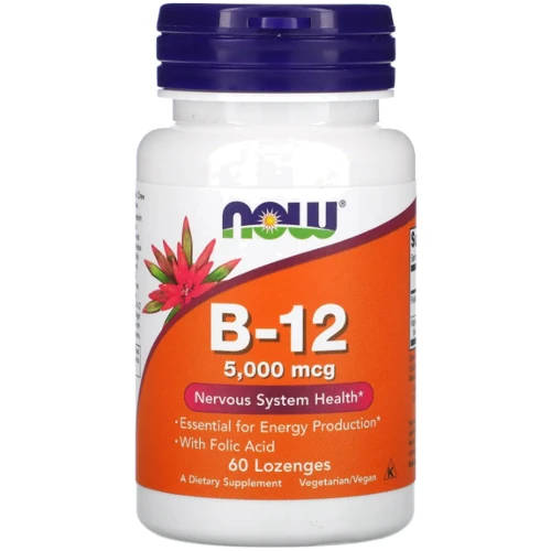 Now Foods B-12 Витамин В12 5000 мкг 60 леденцов
