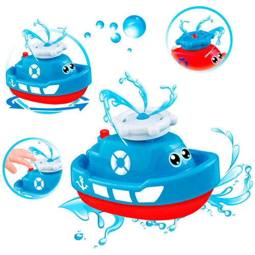 Кораблик-фонтан, игрушка для купания (красный), BeBeLino, красный