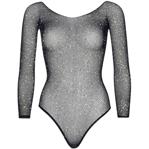 Боди Leg Avenue Crystalized fishnet bodysuit Black One Size