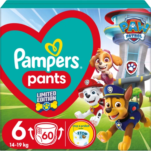 Подгузники Pampers Extra Large Размер 6 (14-19 кг) Paw Patrol 60 шт (8006540863657)