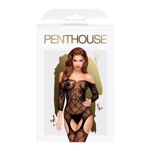 Бодистокинг с рукавами Penthouse TOP-NOTCH (черный, S-L)
