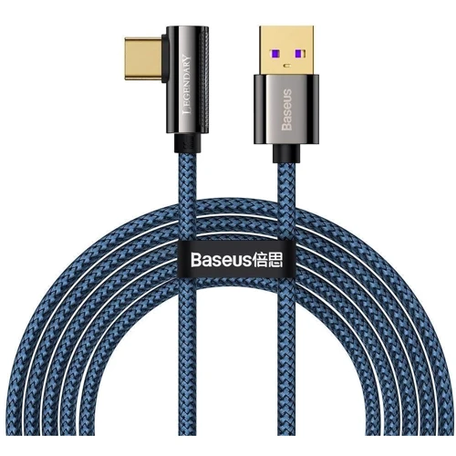 Кабель Baseus USB Cable to USB-C Legend Elbow 66W 2m Blue (CACS000503)