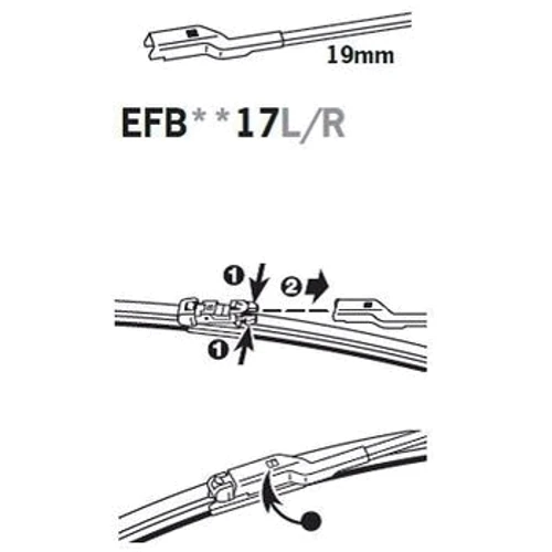 Двірник безкаркасний TRICO ExactFit Flat (730мм) EFB7317L: Довжина 730 мм
