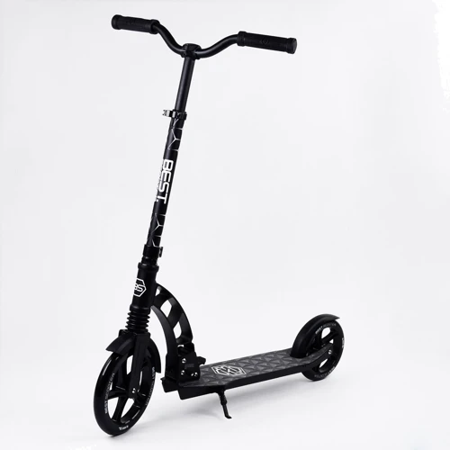 Двоколісний самокат Best Scooter з PU колесами, 1 амортизатором Black (00076)